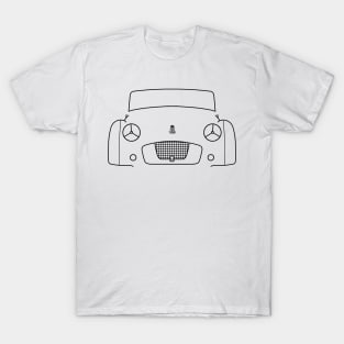 Triumph TR2 classic British roadster sports car outline graphic (black) T-Shirt